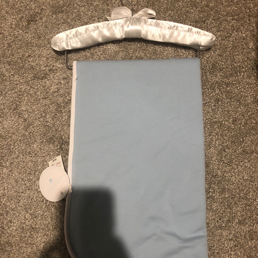 Edgehill Collection Kids Blanket and Satin Padded Hanger with White Bow